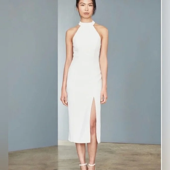 Amsale Sheer Back Faille Sheath Dress, Size 18 in Ivory at Nordstrom